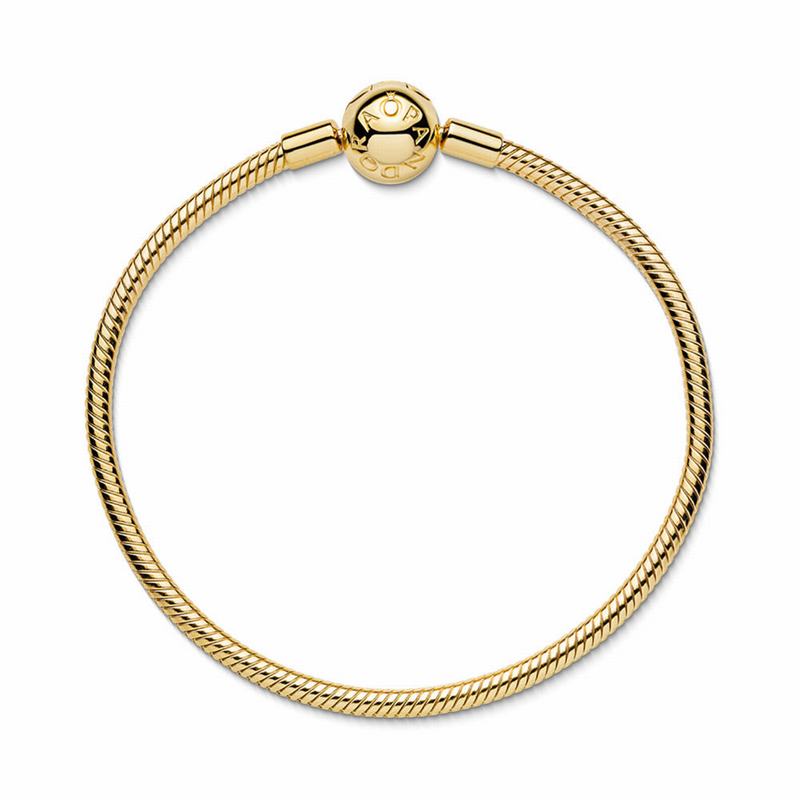 Pandora Australia Moments Snake Chain Bracelet - 18ct Gold Plated | SNFHDP407